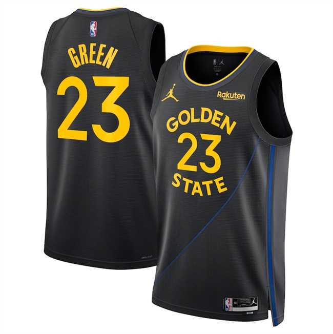 Men%27s Golden State Warriors #23 Draymond Green Black 2024-25 Statement Edition Stitched Jersey Dzhi
